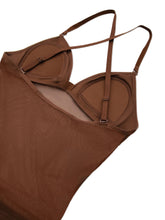 Load image into Gallery viewer, Capezio Plunge Neck Mesh Midriff Body Stocking