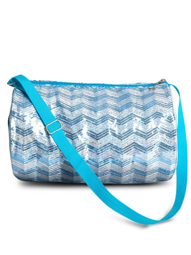 Capezio Light Blue Chevron Barrel Bag