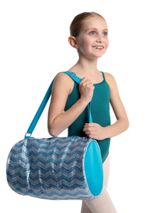 Capezio Light Blue Chevron Barrel Bag