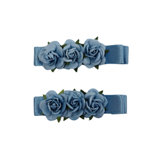 Load image into Gallery viewer, Mimy Satin Blossom Hair Clips 2pk