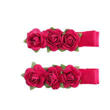 Load image into Gallery viewer, Mimy Satin Blossom Hair Clips 2pk