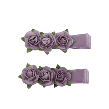 Load image into Gallery viewer, Mimy Satin Blossom Hair Clips 2pk