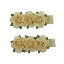 Load image into Gallery viewer, Mimy Satin Blossom Hair Clips 2pk
