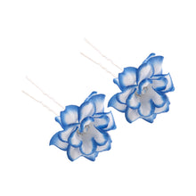 Load image into Gallery viewer, Mimy Flower &amp; Diamante Hair Pins 2 pack