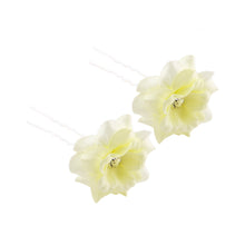 Load image into Gallery viewer, Mimy Flower &amp; Diamante Hair Pins 2 pack