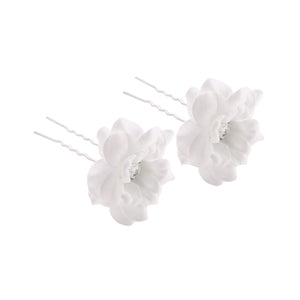 Mimy Flower & Diamante Hair Pins 2 pack